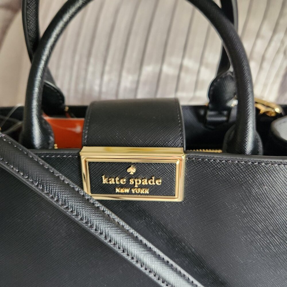 Kate Spade Black Reegan Satchel 7pc Set NWT - Picture 11 of 17